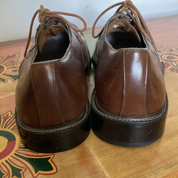 Moretti Collezione Italia Men's Leather Lace-up Dress Shoes, Size 10, Brown Croc - Picture 6 of 16